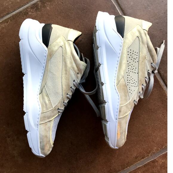 P448 Chunky Leia Silver and Gold Metallic Suede and Mesh Sneakers size 39 - Picture 5 of 14